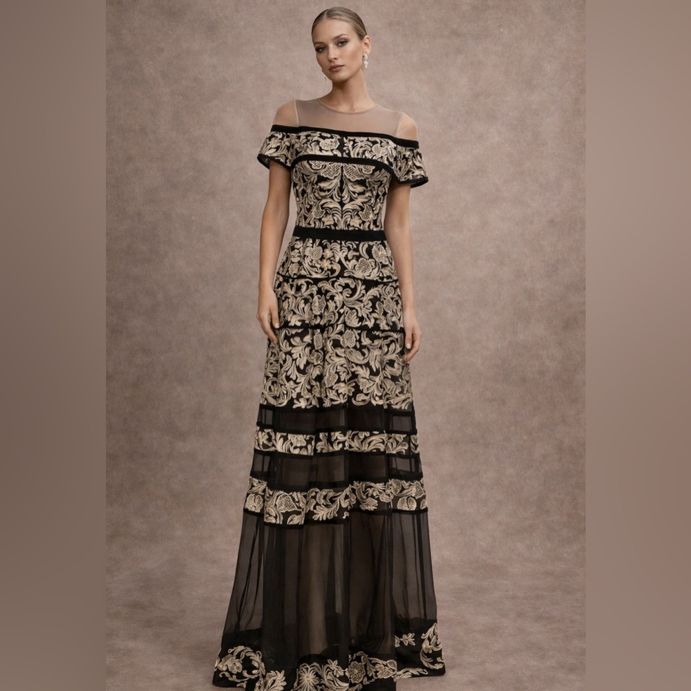 Elegant Black and Gold Women's Dress